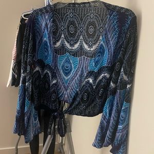 Womens large crop top cardigan